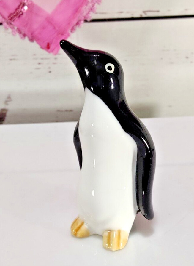 Miniature Porcelain Hand Painted Black and White Penguin 3\