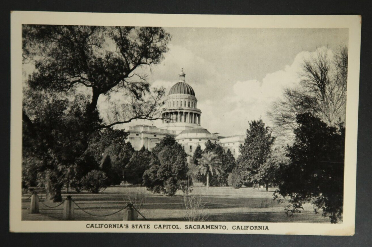 California's State Capitol Sacramento Cal. Vintage Postcard RPPC Black & White
