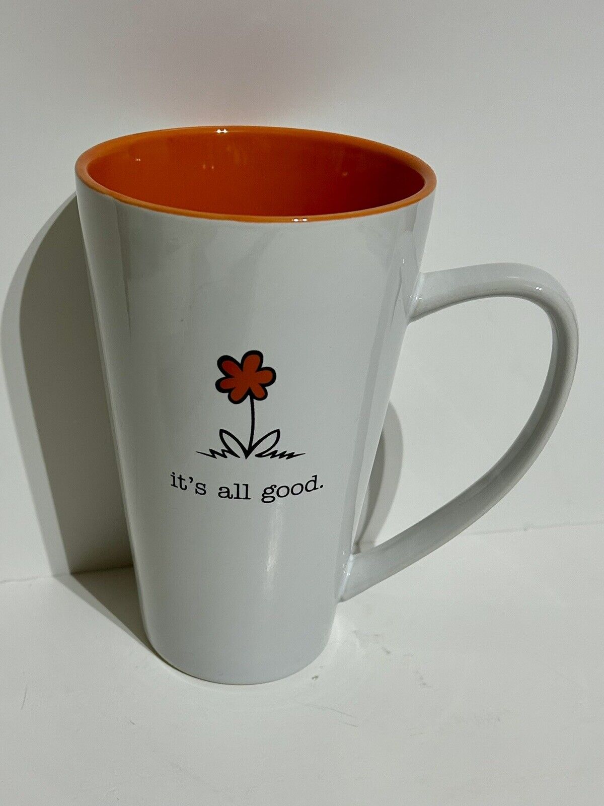 10 Strawberry Street It\'s All Good Jumbo 30 Ounce Ceramic Orange White Mug Cup