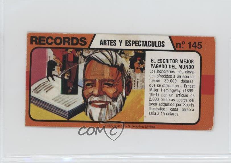 1977 Bimbo Los Records del Mundo El Escritor Mejor Pagda Del Mundo #145 0t7p