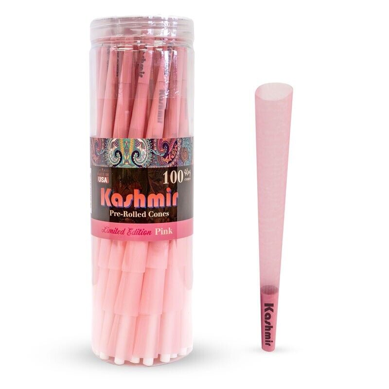 Pre Rolled Cones Pink King Size Natural Rolling Paper Cones 100 Pack by Kashmir
