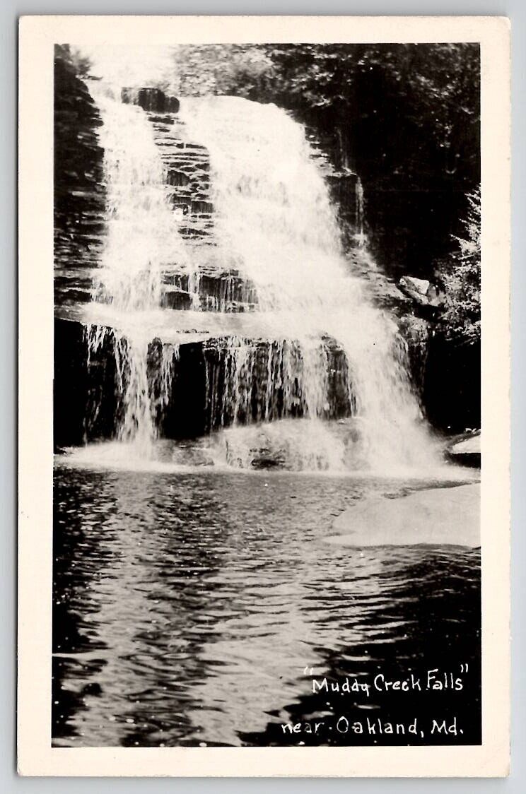 Oakland MD RPPC Muddy Creek Falls Garret County Maryland Real Photo Postcard B32