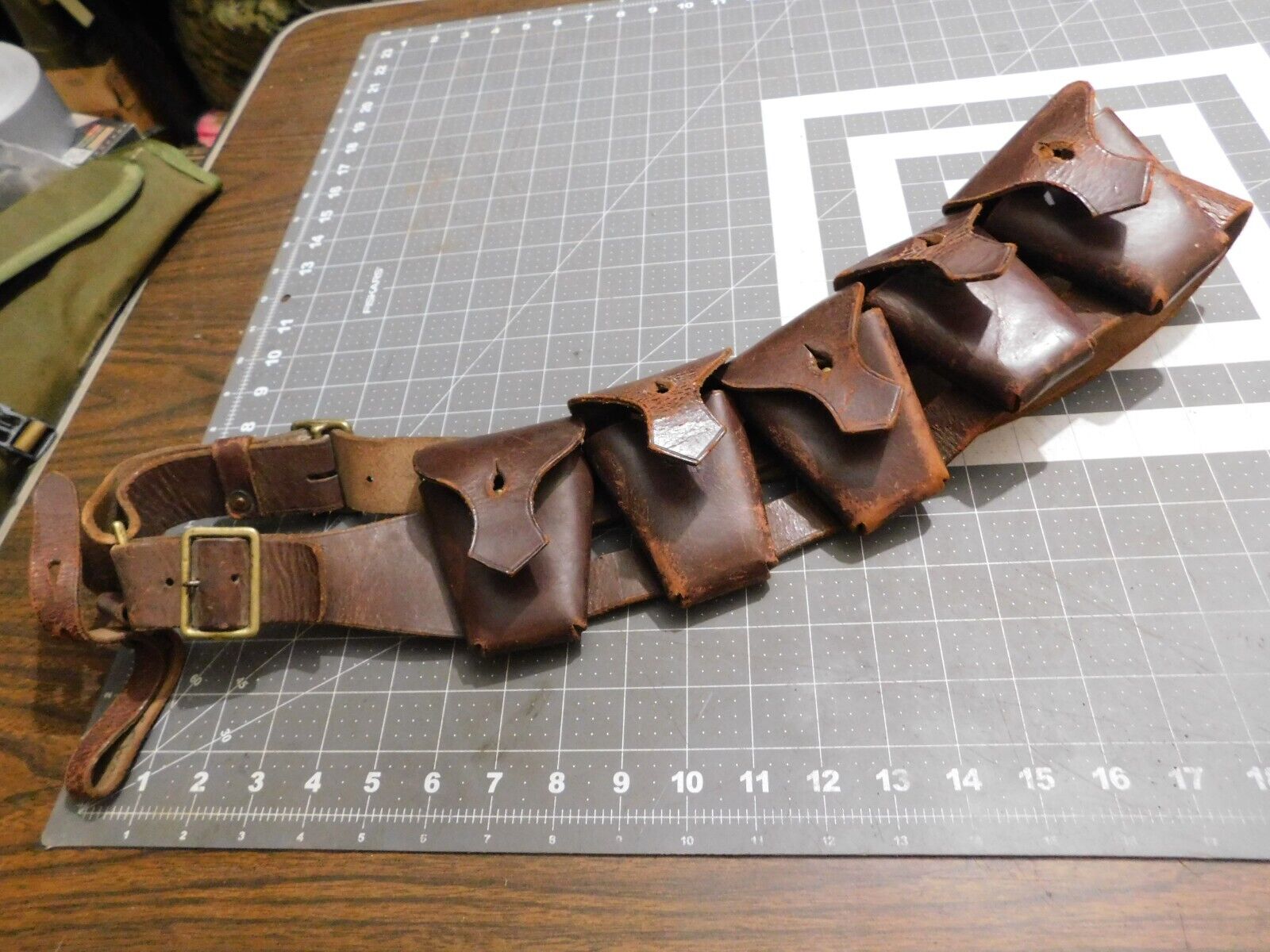 WW2? British Leather Bandolier SMLE Enfield Rifle WWII P1903 Cavalry Officer