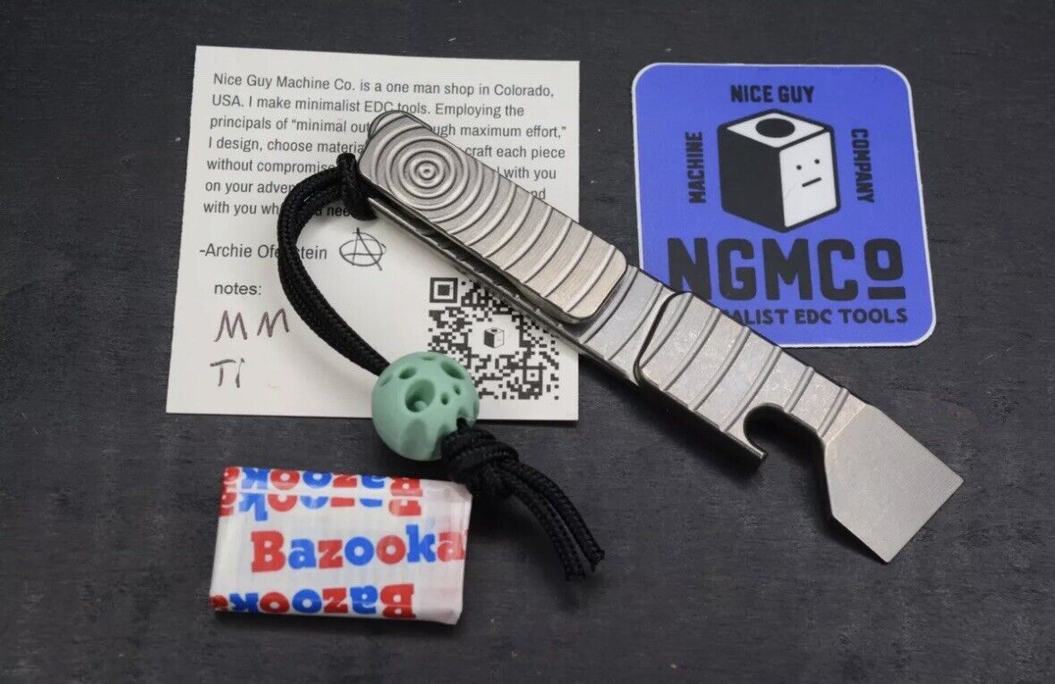 NEW Nice Guy Machine Co Ti Middleman “Thirsty” Edition w/ Playge Skull Bead