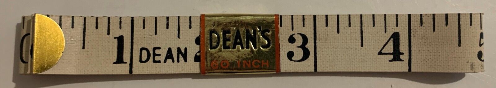 Vintage Dean\'s 60 Inch England Fabric Cloth Sewing Measuring Tape Wrapper NOS