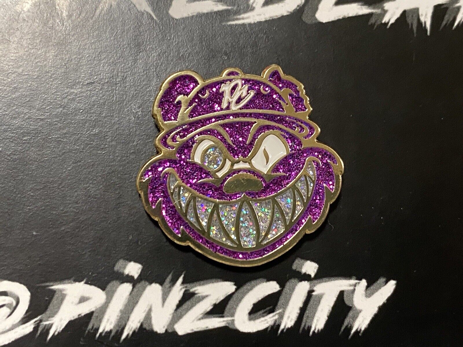 Pinzcity Purple Silver Multi Glitter Gold Mini Scare Bear Hat Pin Dirty Sprite