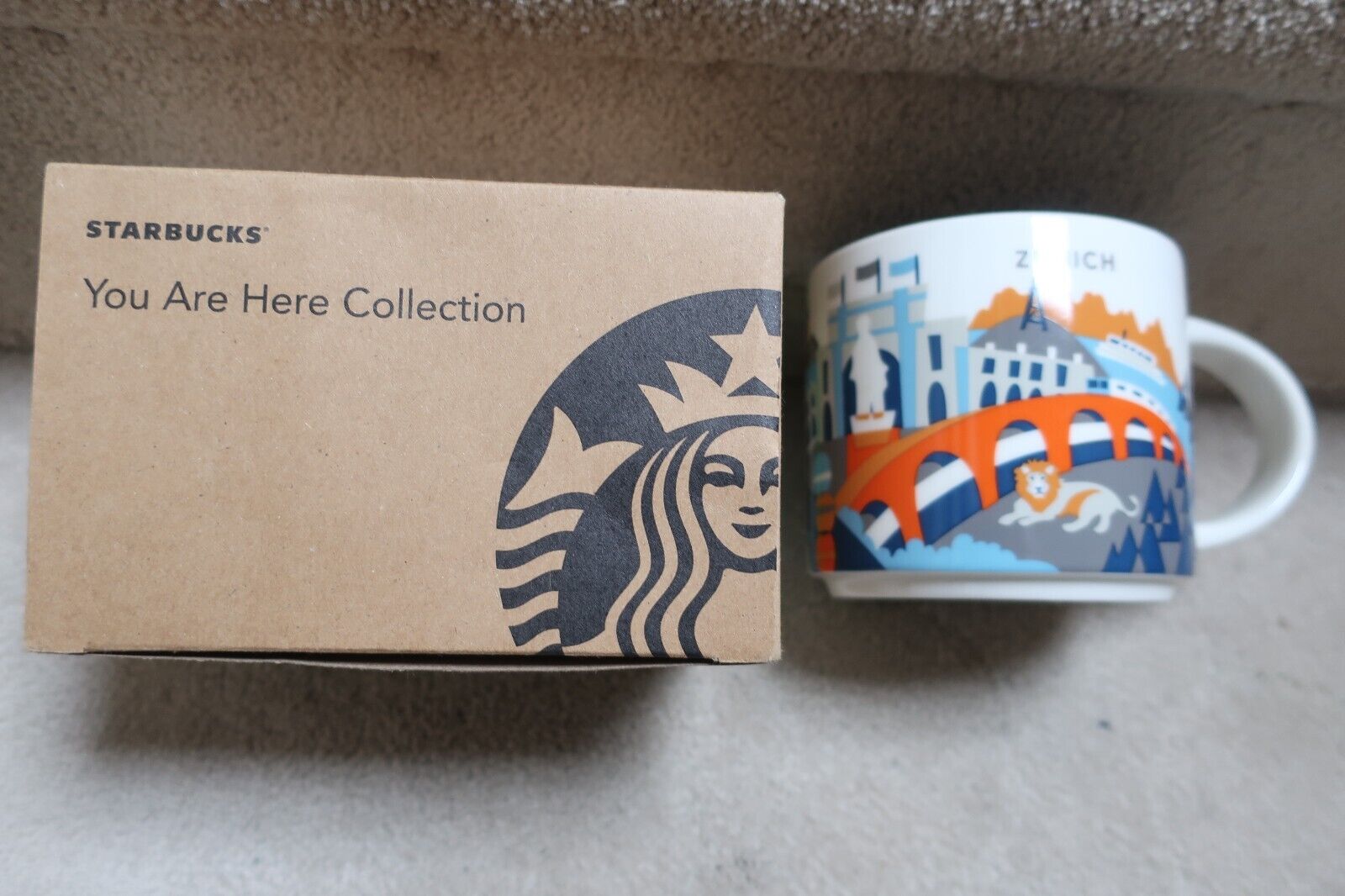 Starbucks NIB Zurich  Switzerland 14oz Coffee Mug You Are Here Collection