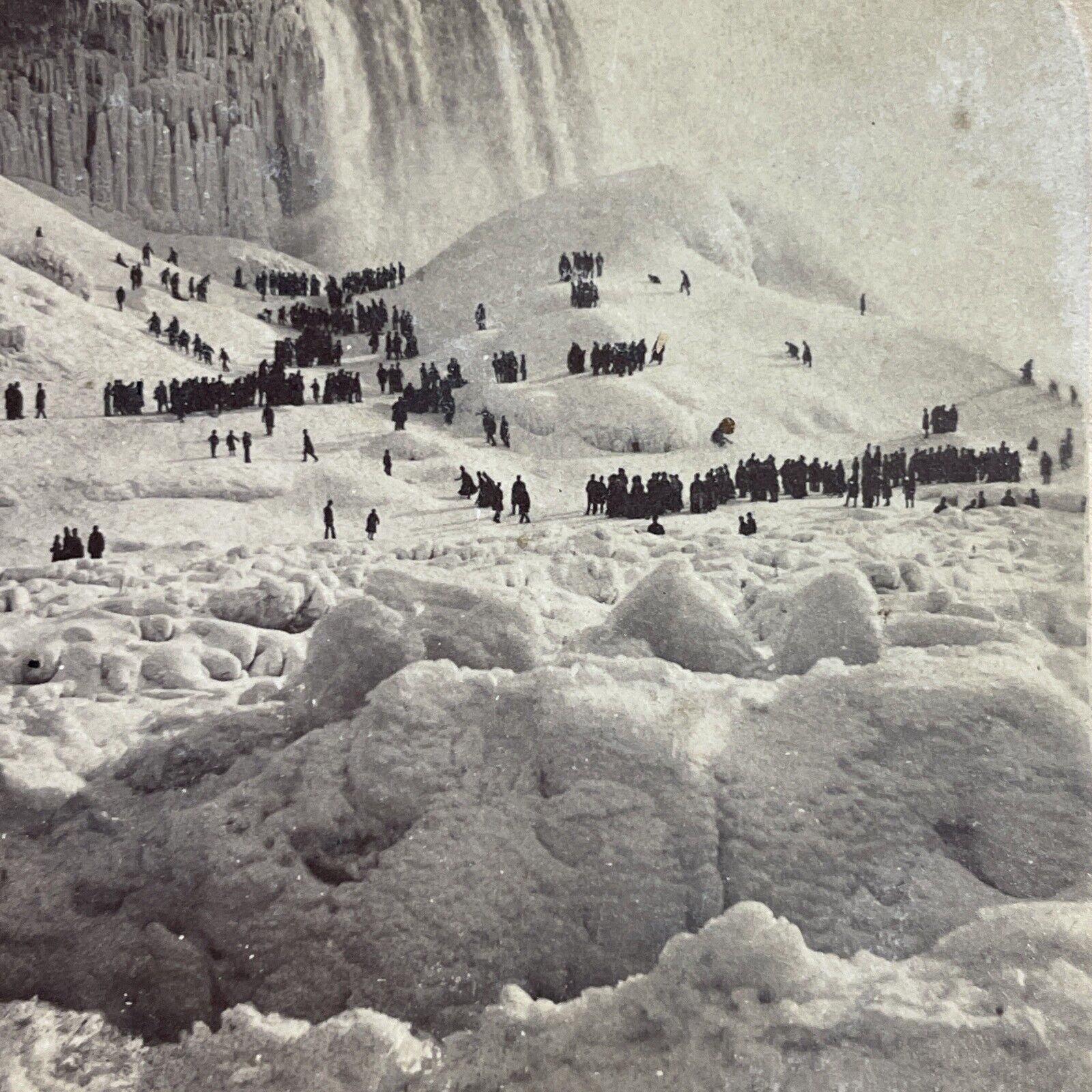 Antique 1890s Niagara Falls River Frozen Over  Stereoview Photo Card P3781
