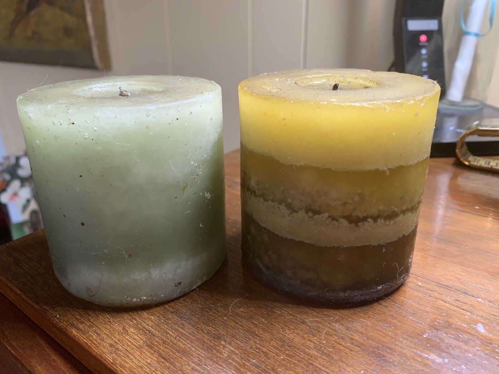 Pair Of Vintage Pillar Candles