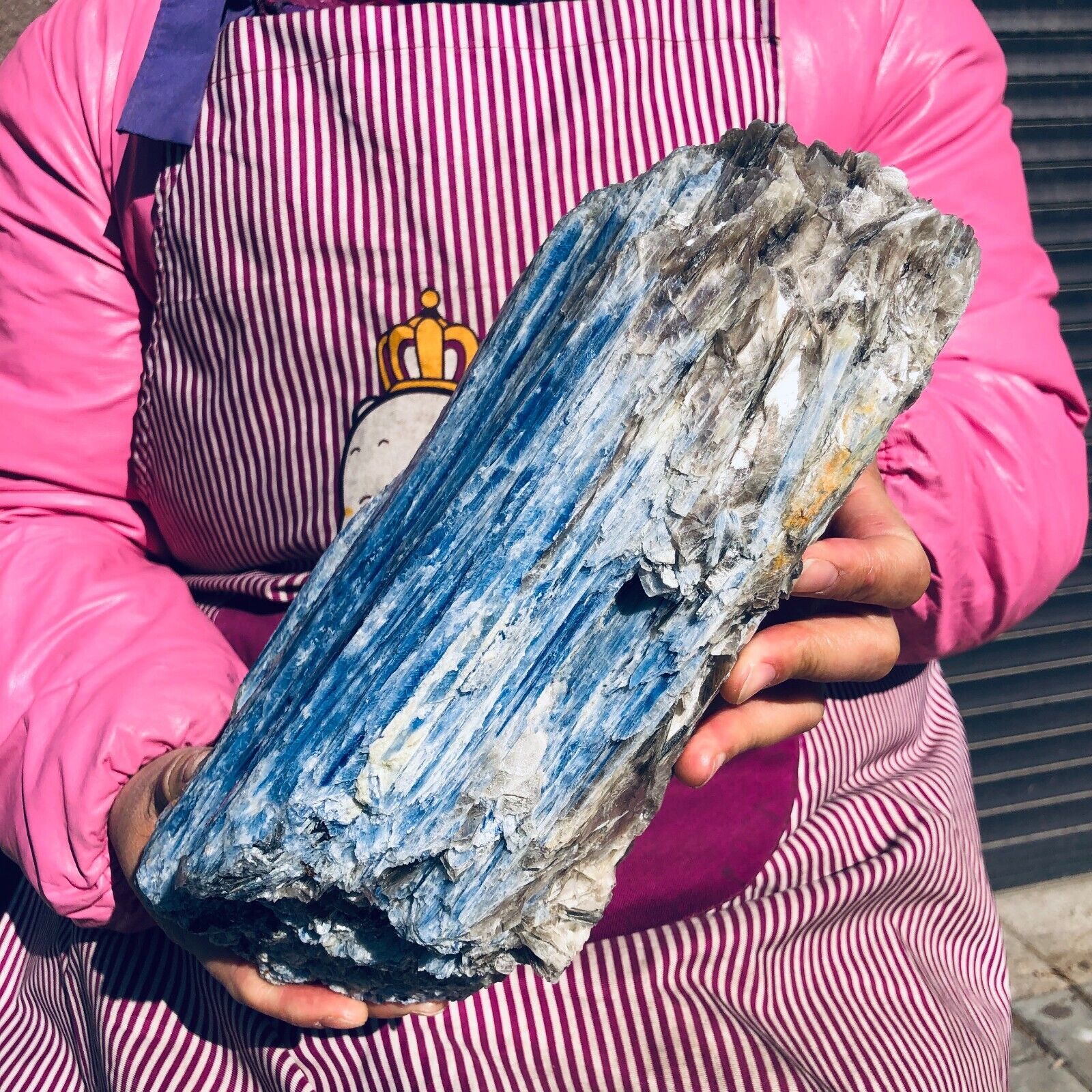 11LB Rare Natural beautiful Blue Kyanite with Quartz Crystal Specimen Rough