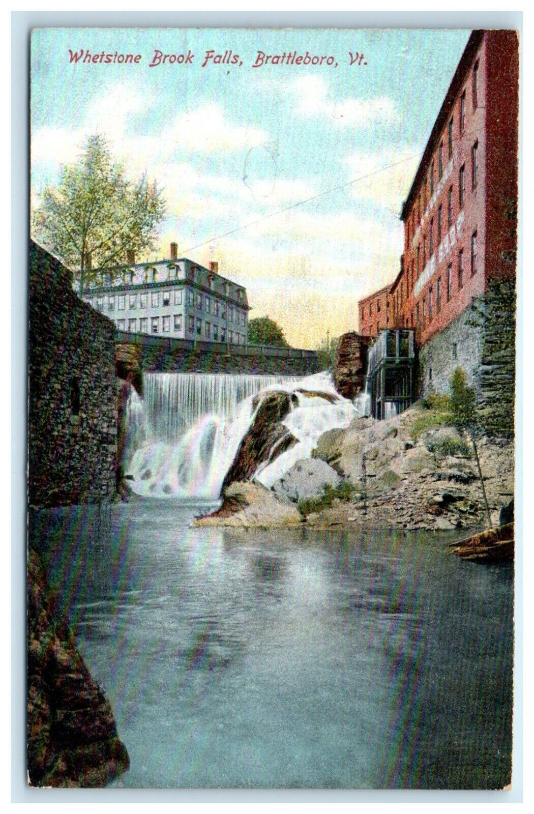 POSTCARD Whetstone Falls Brattleboro Vermont 1908 #4