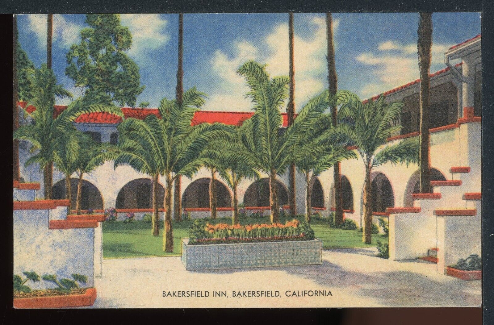 1940\'s Bakersfield Inn California US Hwy 99 Historic Vintage Linen Postcard 1
