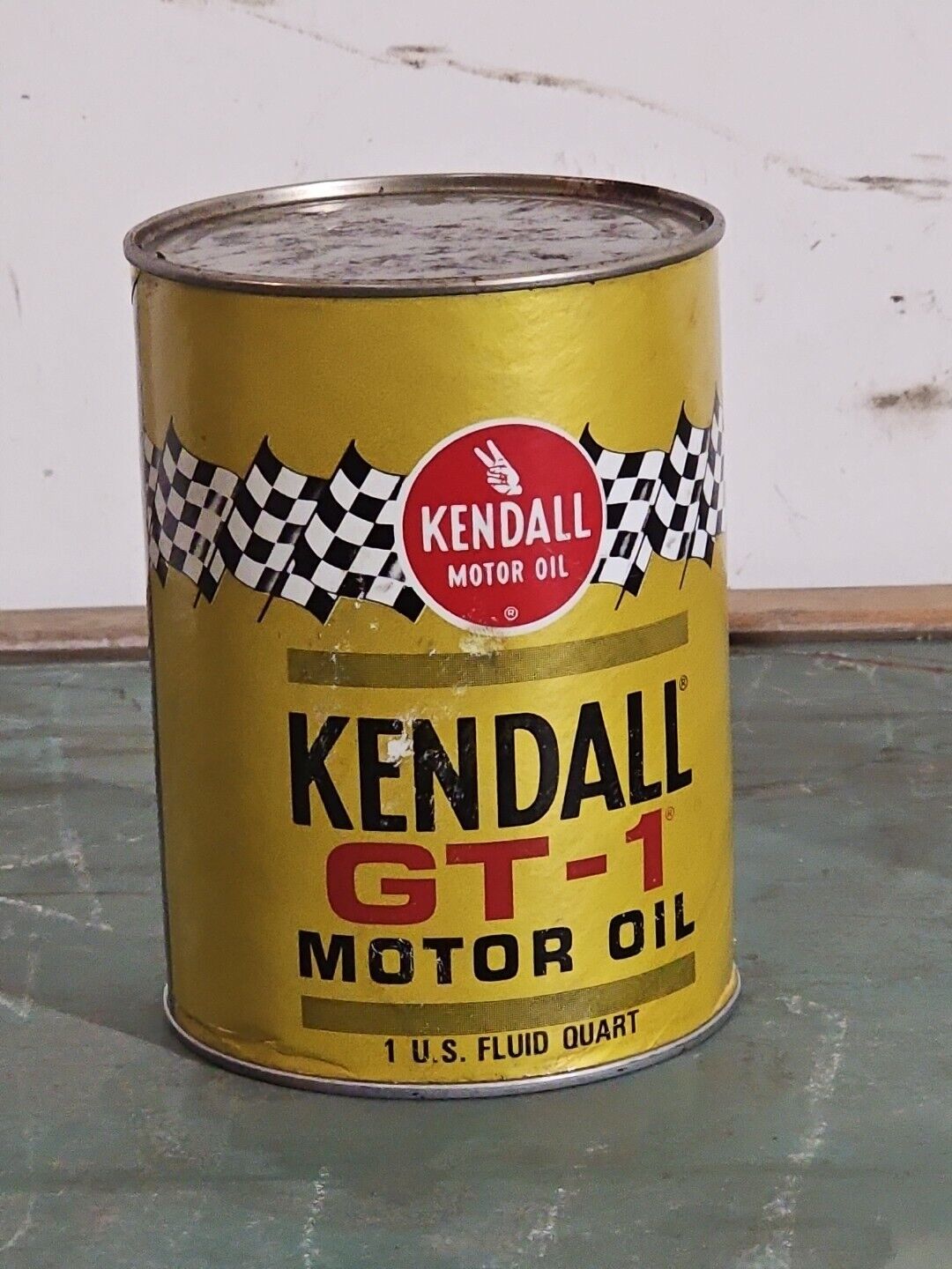 VINTAGE KENDALL GT-1 RACING OIL 1 QT CAN - FULL NOS 