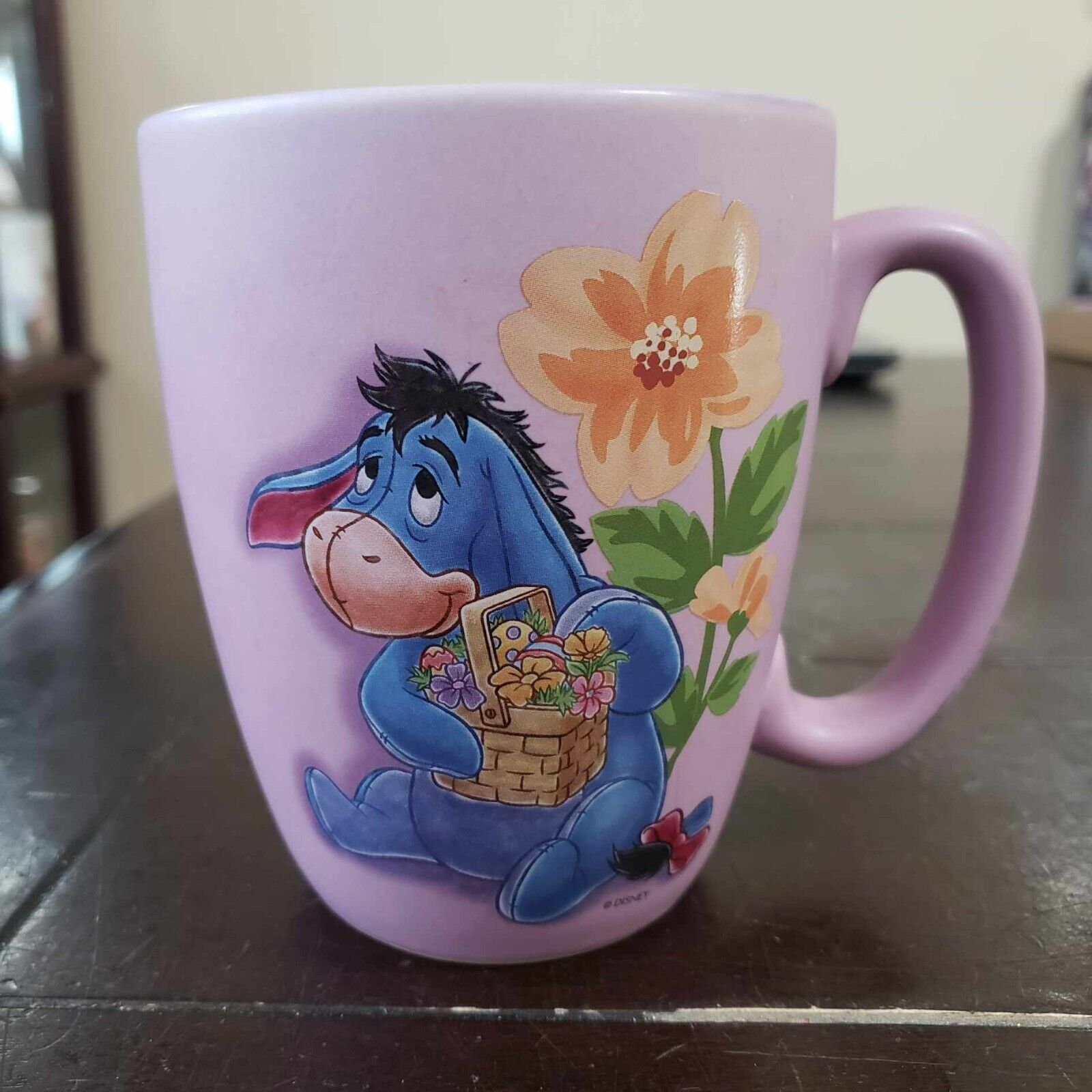 Disney Store Eeyore of Winnie the Pooh Lavender Purple Coffee Mug Rare Pre Owned