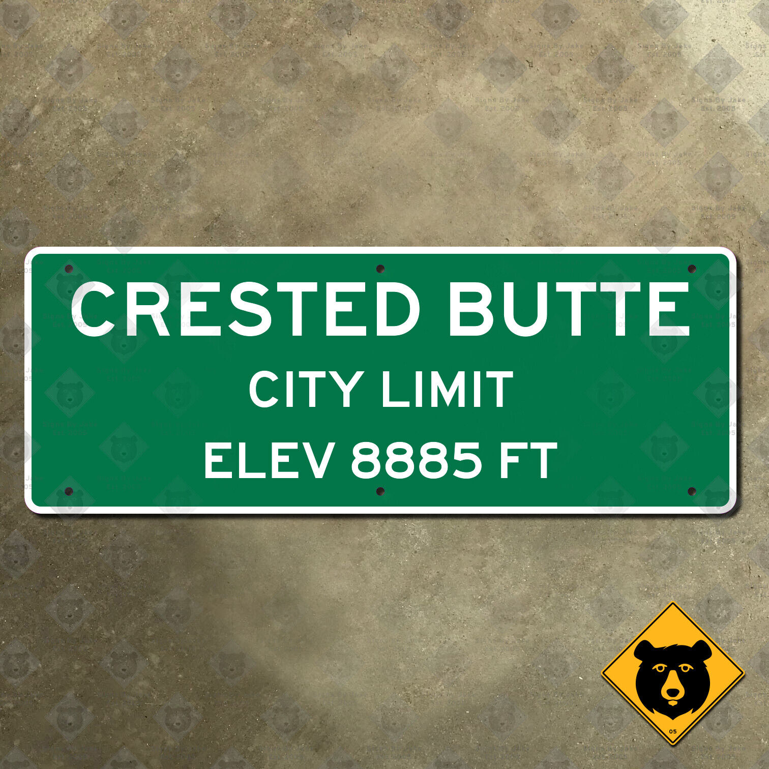 Crested Butte Colorado city town limit boundary road highway sign elevation 20x7