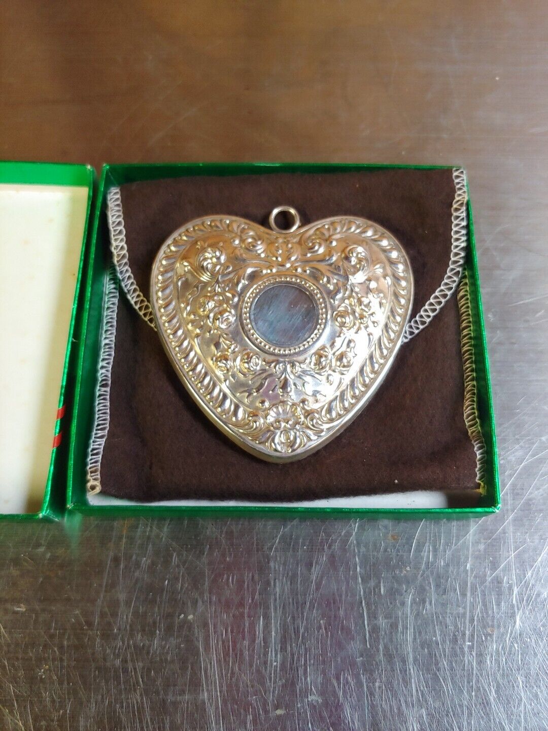 Vintage Gorham Sterling Silver Victorian Heart Ornament