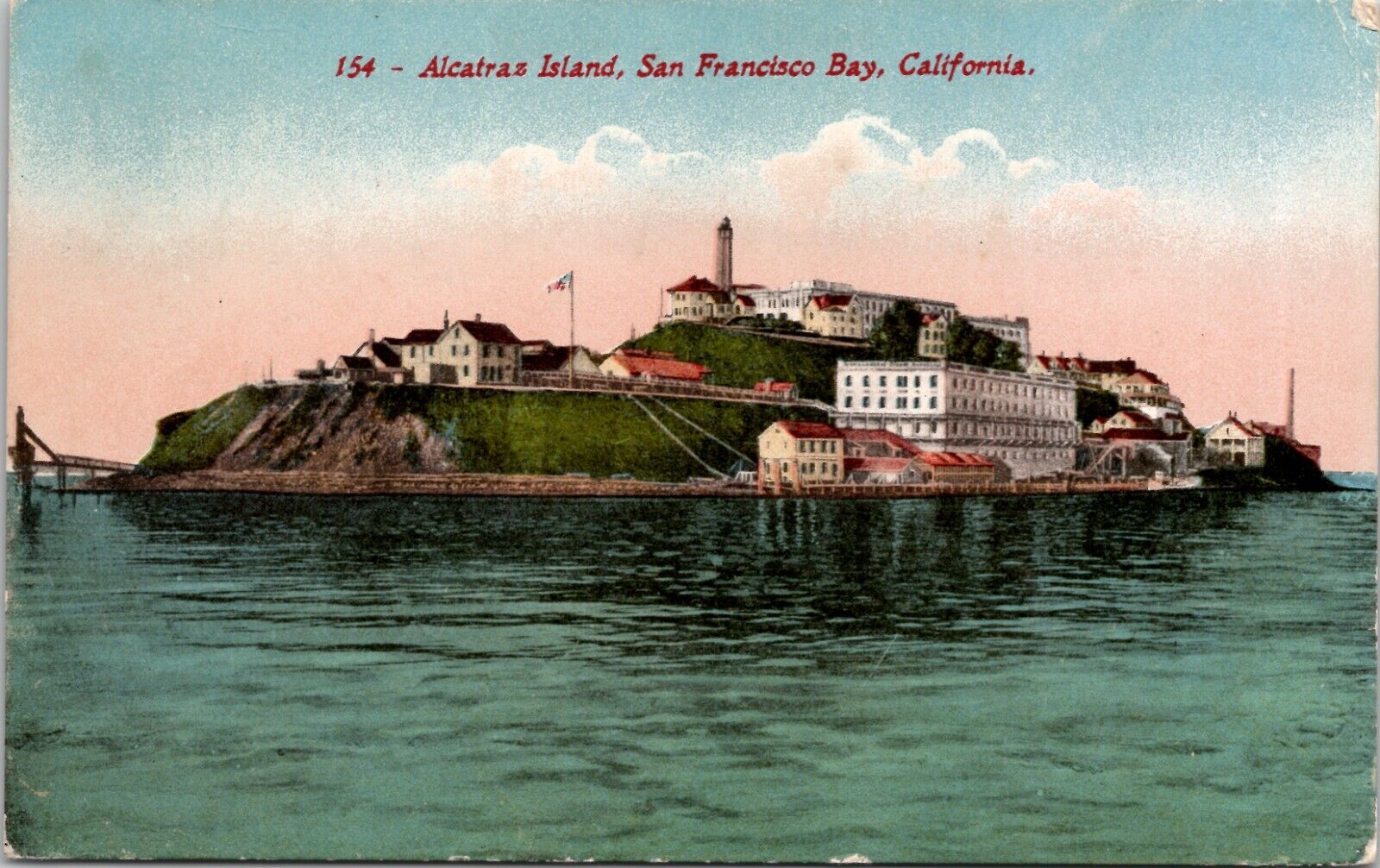 Alcatraz Island, San Francisco Bay, California Vintage Postcard Wps1