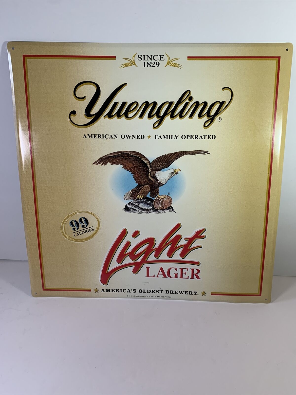 Yuengling Brewery Light Lager Metal Tin Beer Man Cave Square Sign 16 x 16 Inches