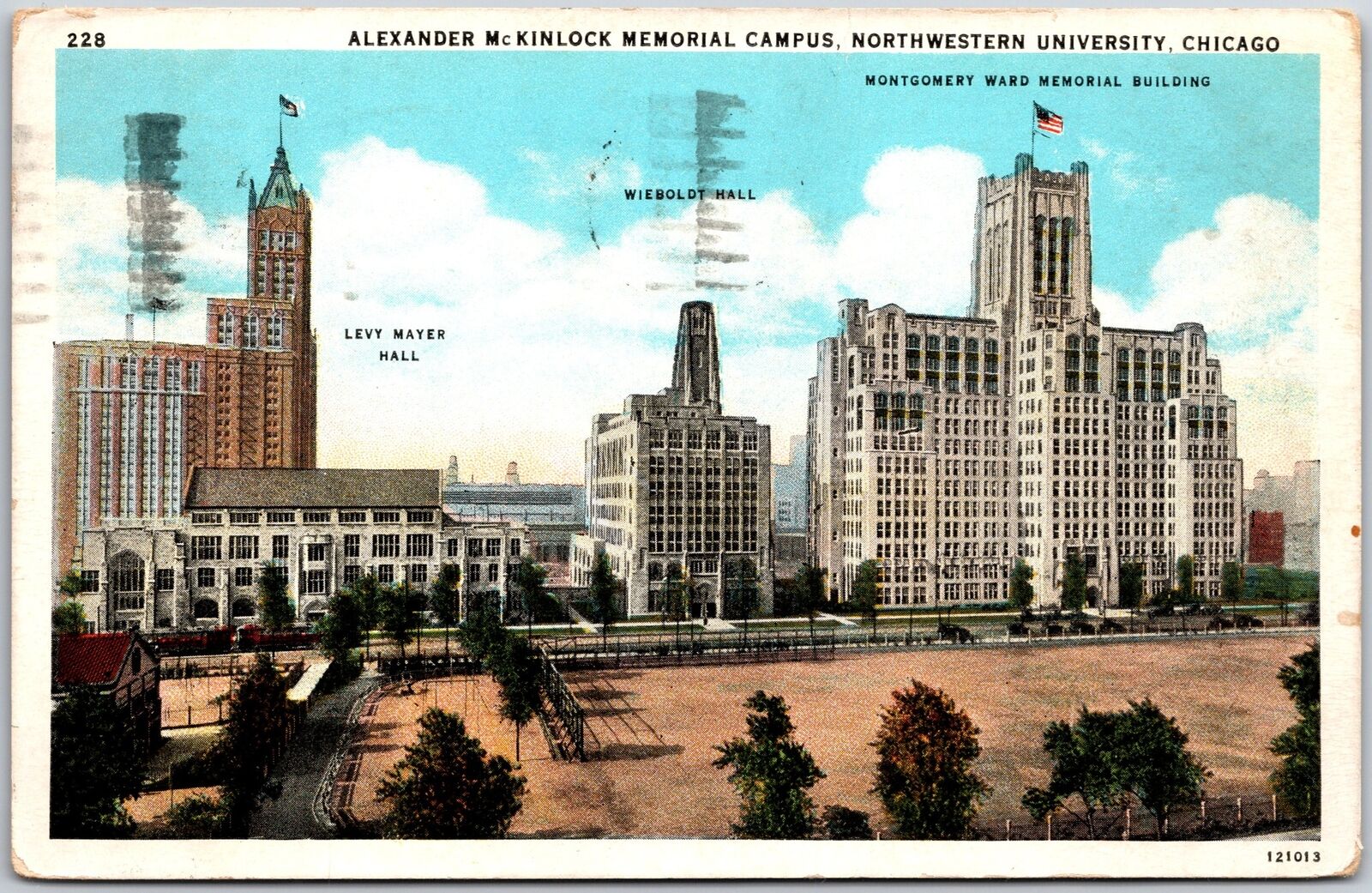 1929 Alexander McKinlock Memorial Campus Northwestern University Posted Postcard