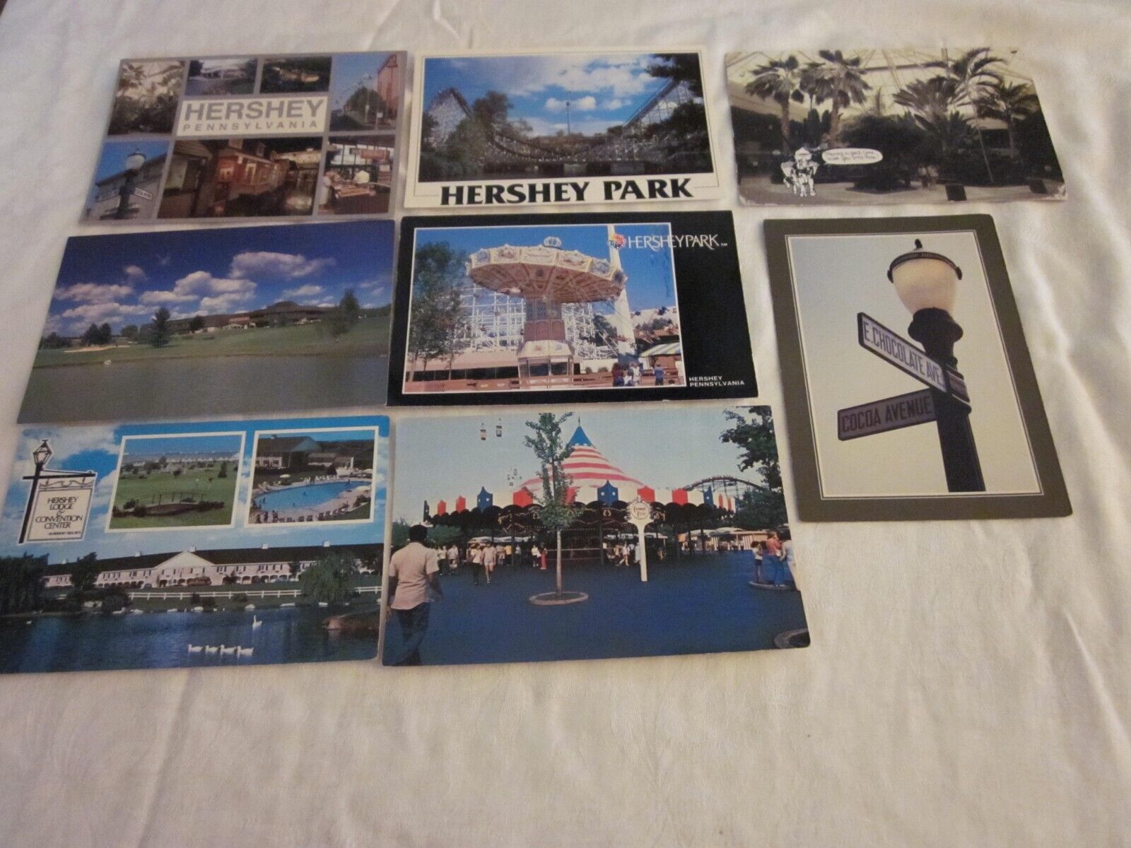 lot of 8 Hershey PA postcards Hersheypark Hotel Hershey Hershey choc factory