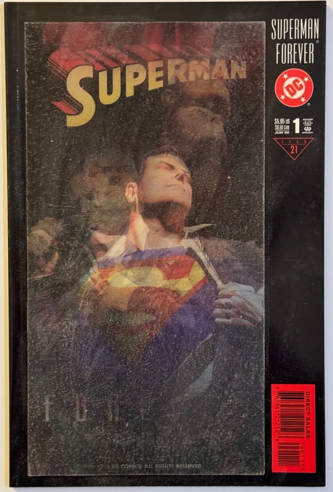 SUPERMAN FOREVER 1 Lenticular Cover 1998 Alex Ross