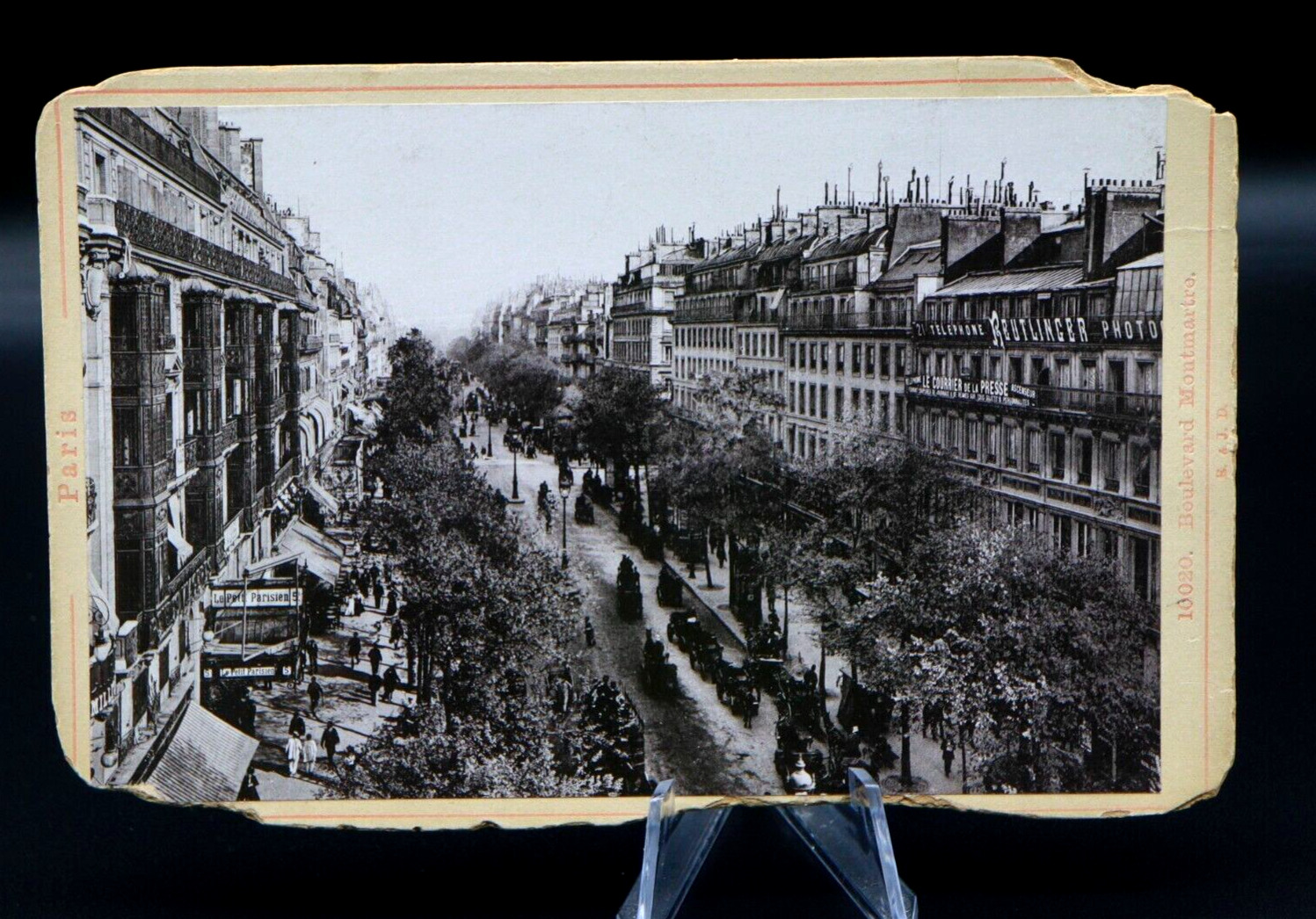 Antique Cabinet Card Photograph Paris France Montmarte Street Scene