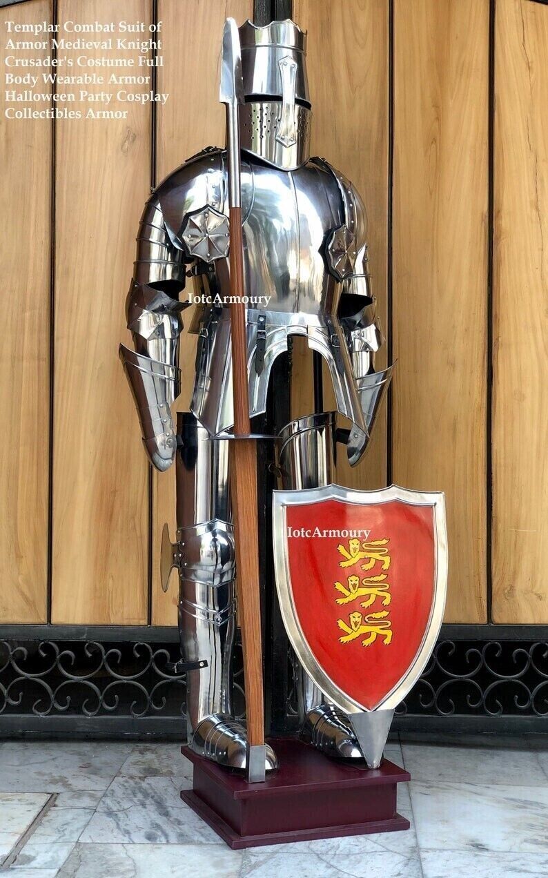 Medieval Armour Knight Wearable Suit Of Armor Larp Crusader Full Body Costume