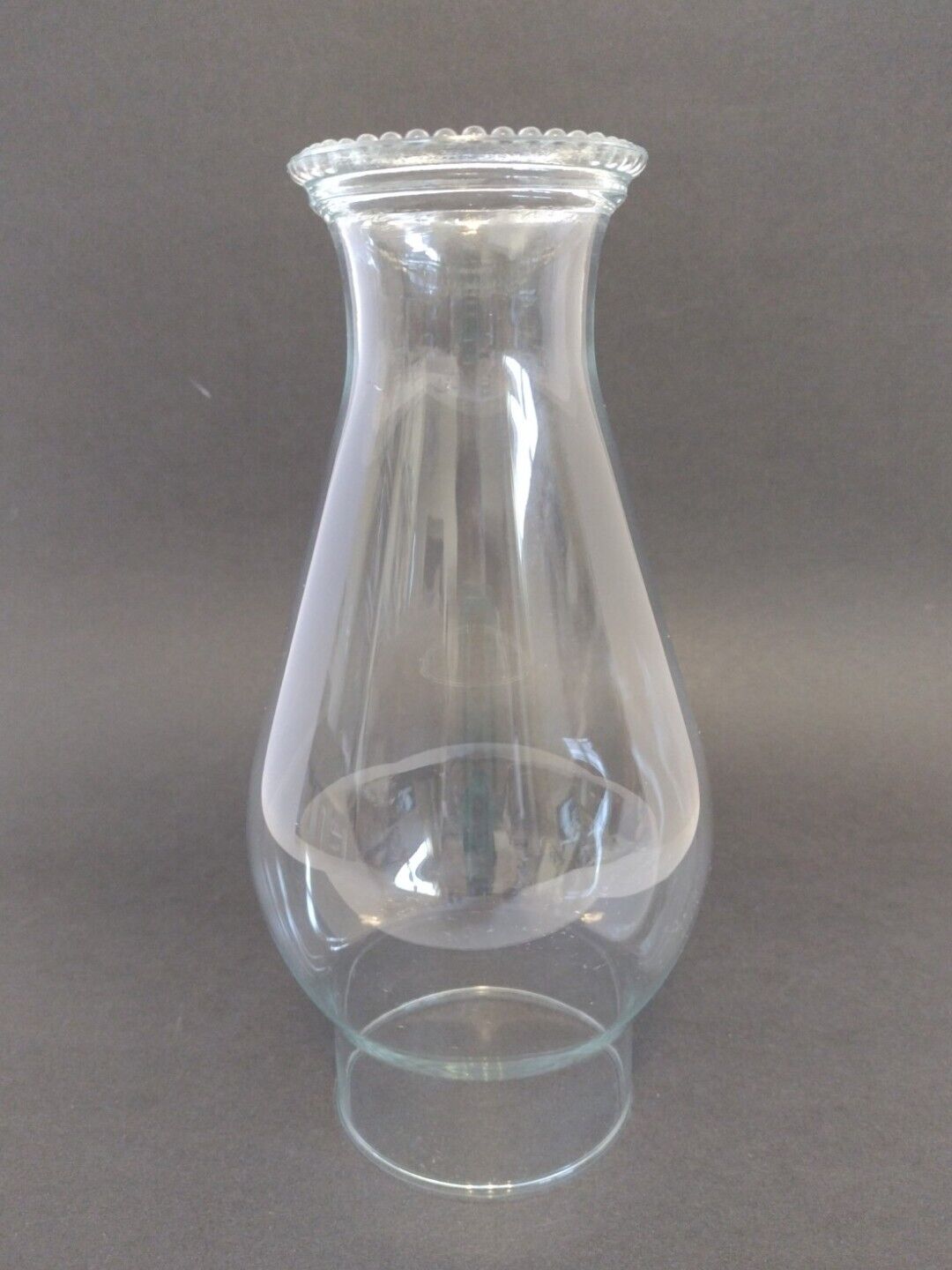 Vintage Lamp Chimney Beaded Glass Edge 8-5/8\