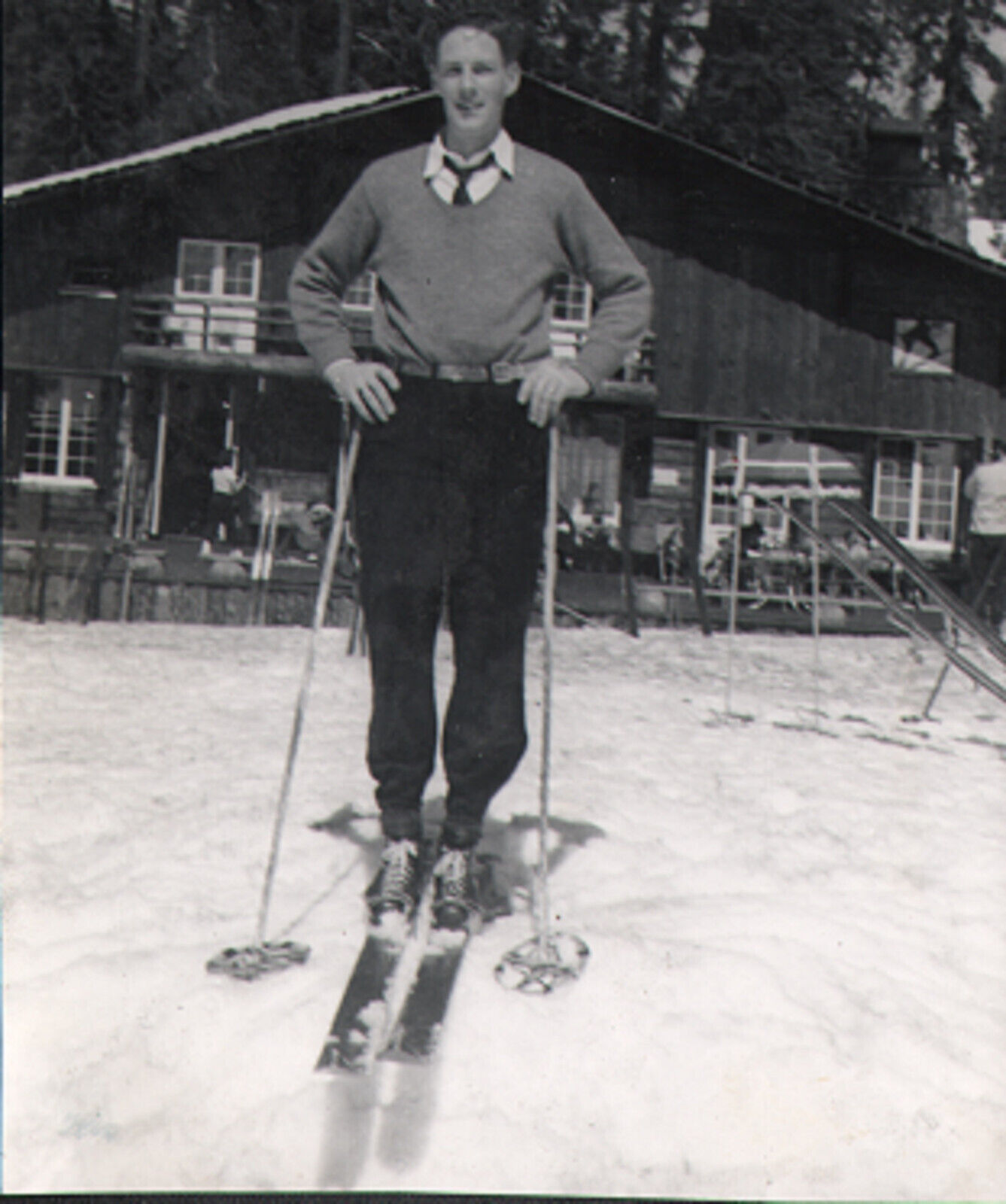 Man on Skiis, Vintage Photograph, Dated 1941 Yosemite