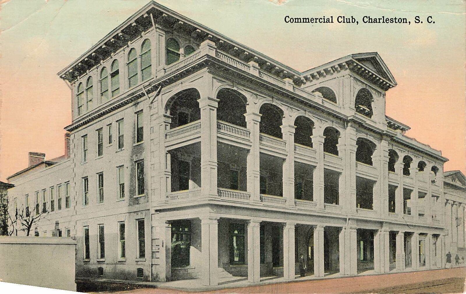 Vintage 1910s Postcard Commercial Club Charleston South Carolina exterior photo