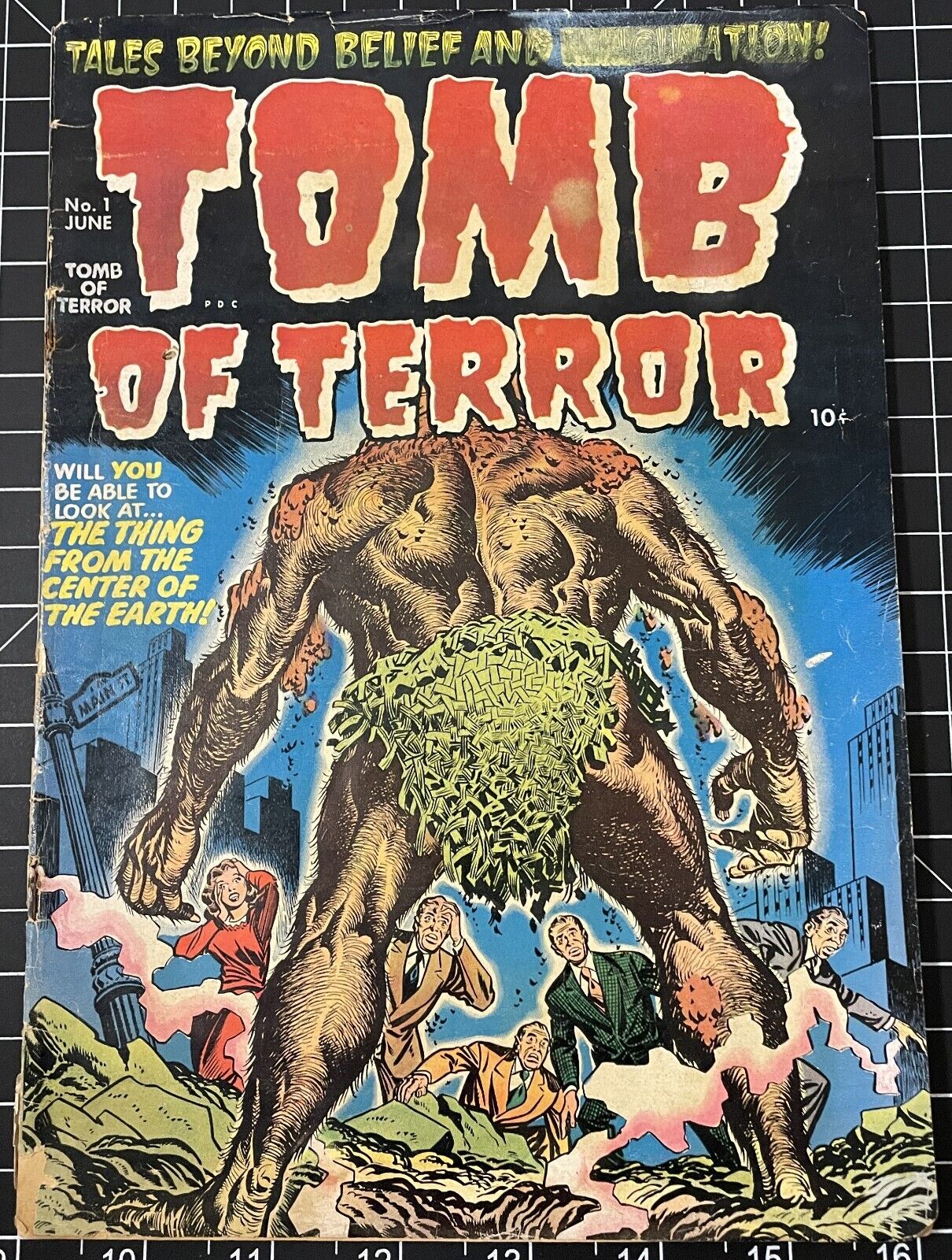 TOMB OF TERROR #1 1952 Affordable Pre-Code Horror Through the Legs Cover. Harvey