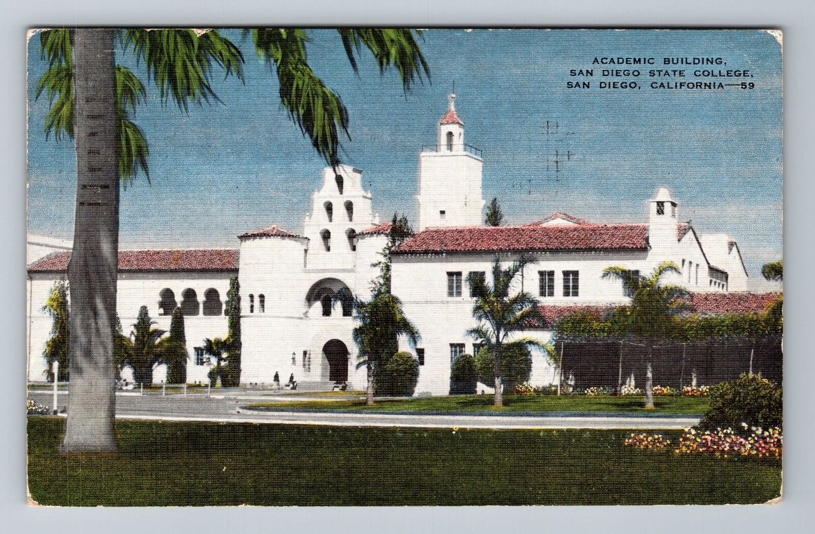 San Diego CA-California Academic Building State College c1948 Vintage Postcard