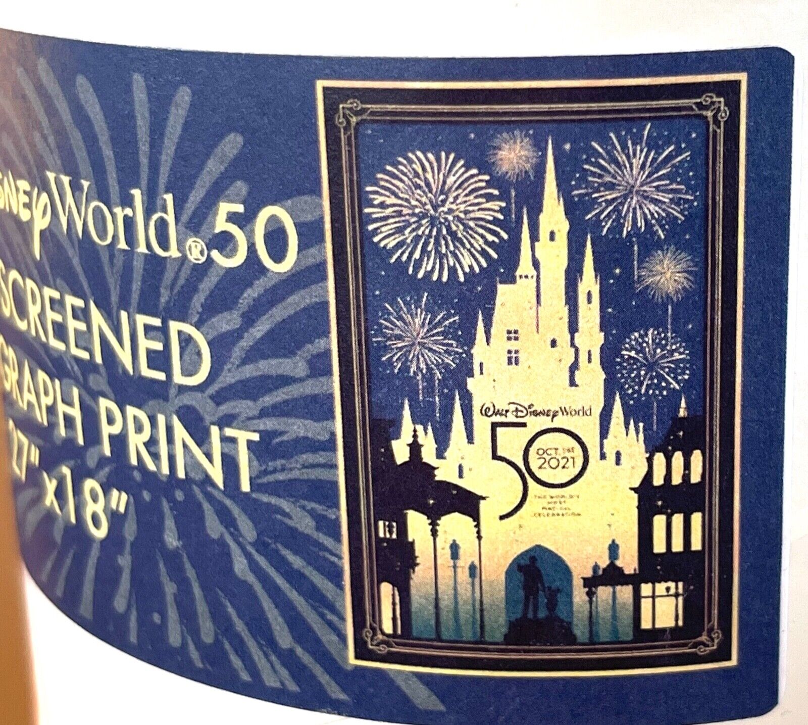 2021 Walt Disney World 50th Anniversary Oct. 1 Silk-Screen Serigraph Print