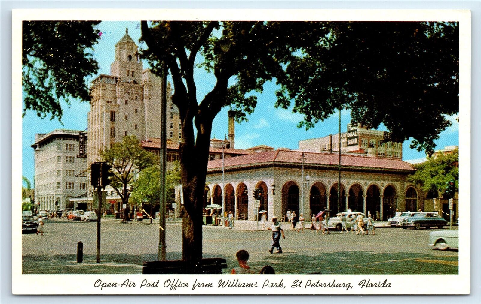 Postcard Open-Air Post Office from Williams Park, St Petersburg FL J177