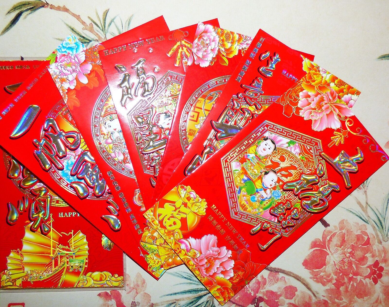 6 PCS Large (U.S Bill Size) Colorful Lucky Money Envelopes For Chinese New Yea