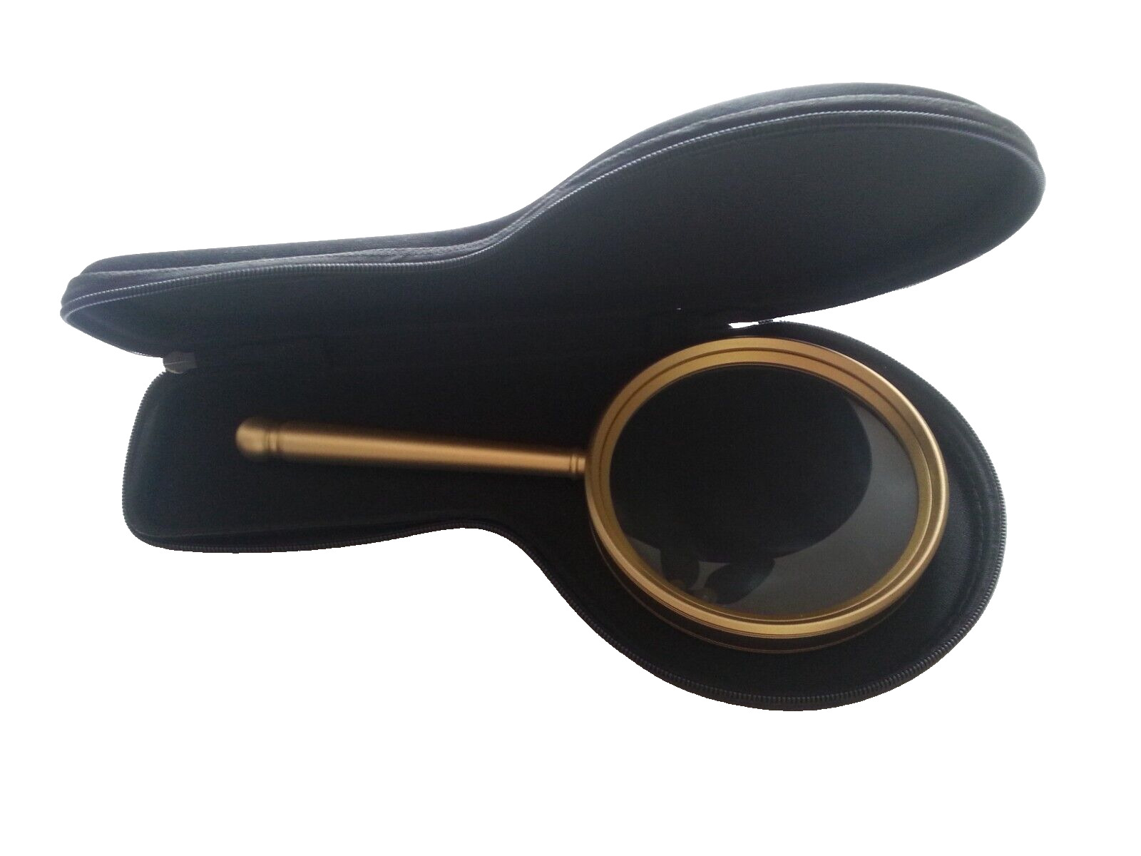 Vintage Solid Brass Handheld Magnifying Glass 3.875