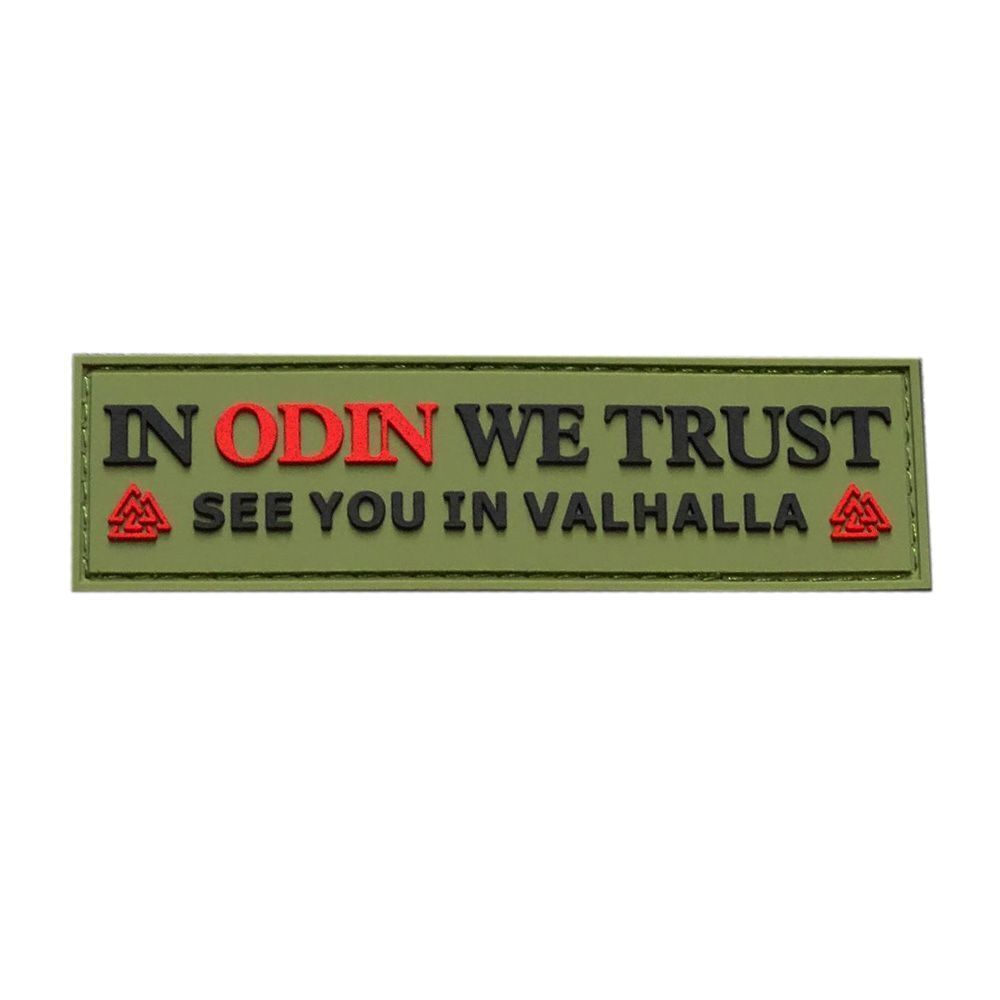 IN ODIN WE TRUST SEE YOU IN Valhalla VIKING Patch (3.5 x 1.0 PVC Rubber-W3) 