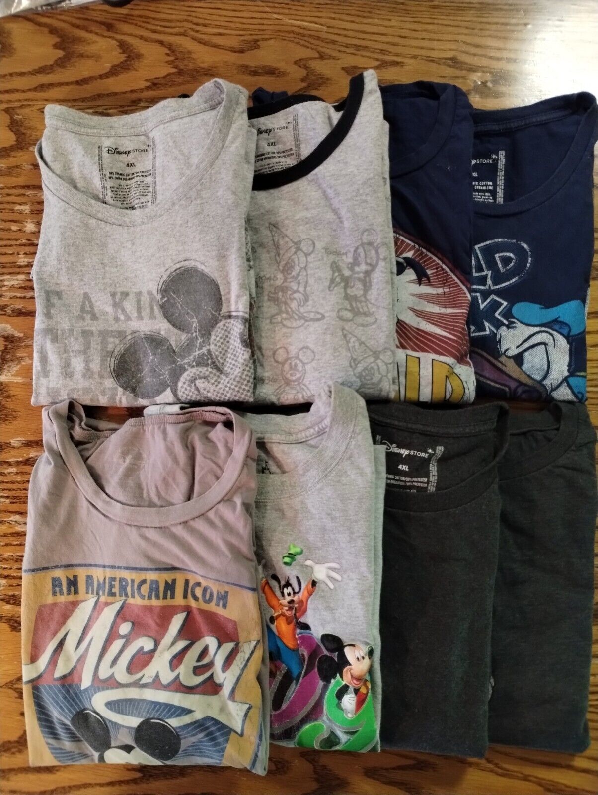LOT OF EIGHT GENTLY USED VINTAGE DISNEY SHIRTS ALL 4XL VERY NICE