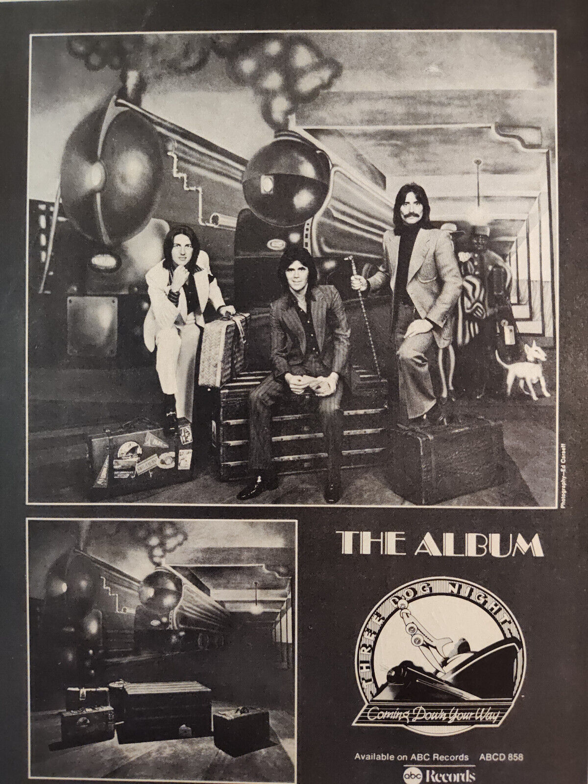 Vintage Ad Advertisement THREE DOG NIGHT New Album Coming Down Your Way