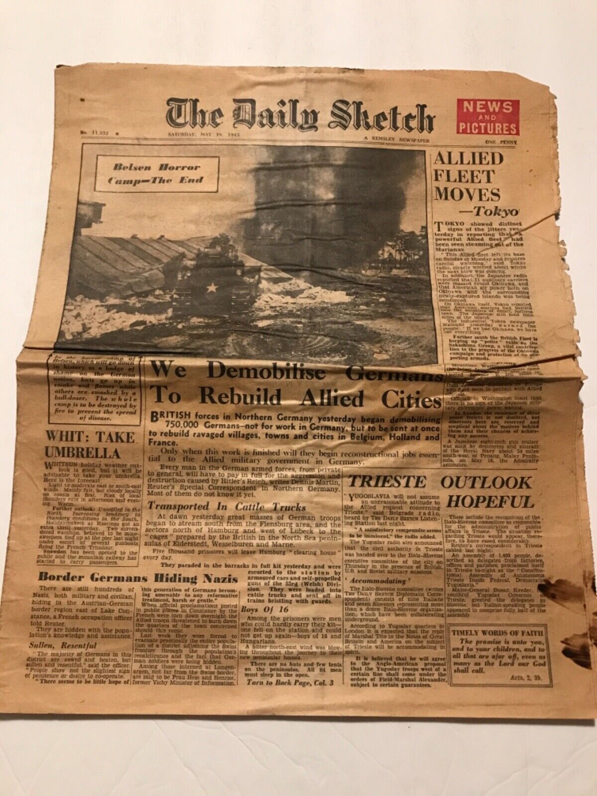 The Daily Sketch  May 19, 1945 WW II, England
