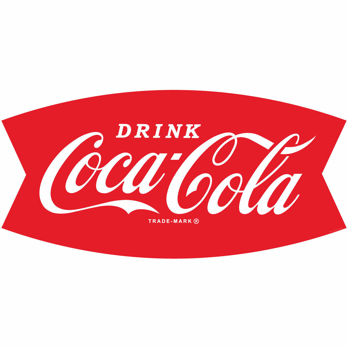 Drink Coca-Cola Fishtail Logo 1960s Wall Decal Officially Licensed Made In USA