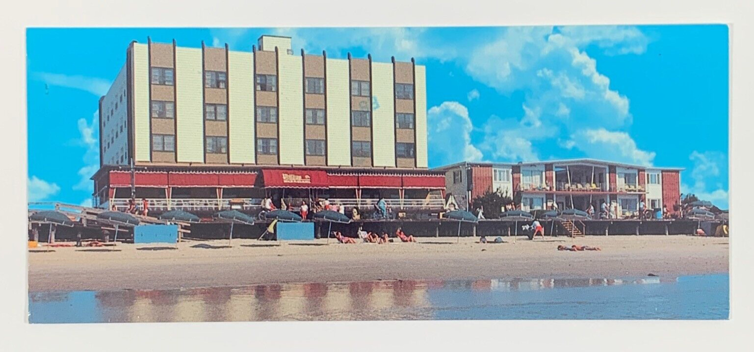 Vintage Phillips Beach Plaza Hotel Ocean City MD Oversized Postcard Posted 1992
