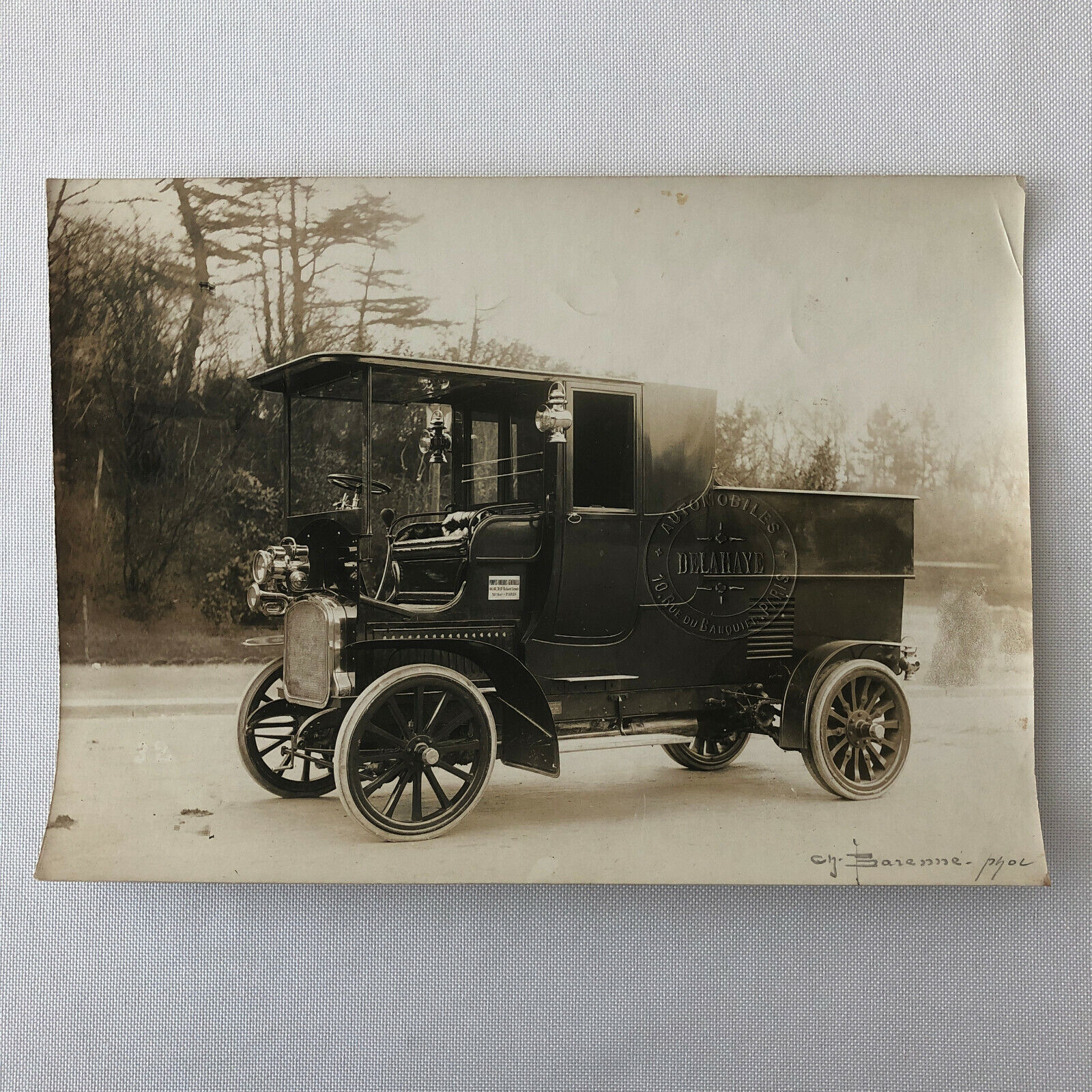 Antique Delahaye Truck Van Photo Photograph Company Embossed