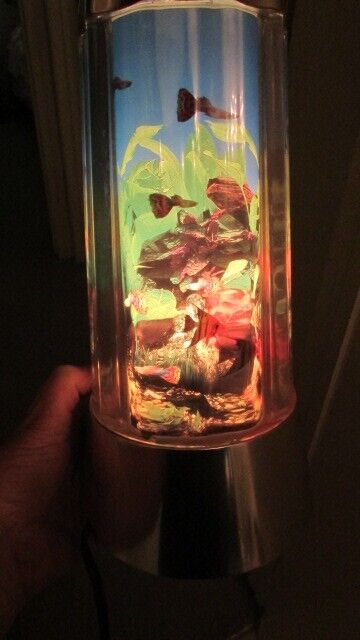 Vintage Fish Aquarium Lamp Night Light Rotating