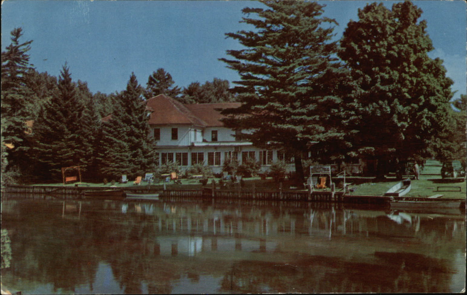 Cheboygan County Michigan Burt Lake Pinehurst Inn unused vintage postcard