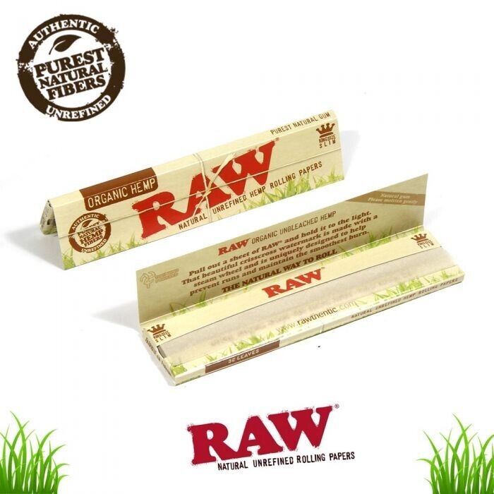 2x Raw Organic Hemp Rolling Papers 1 1/4 50 LVS/PK 2 Packs USA SHIPPED