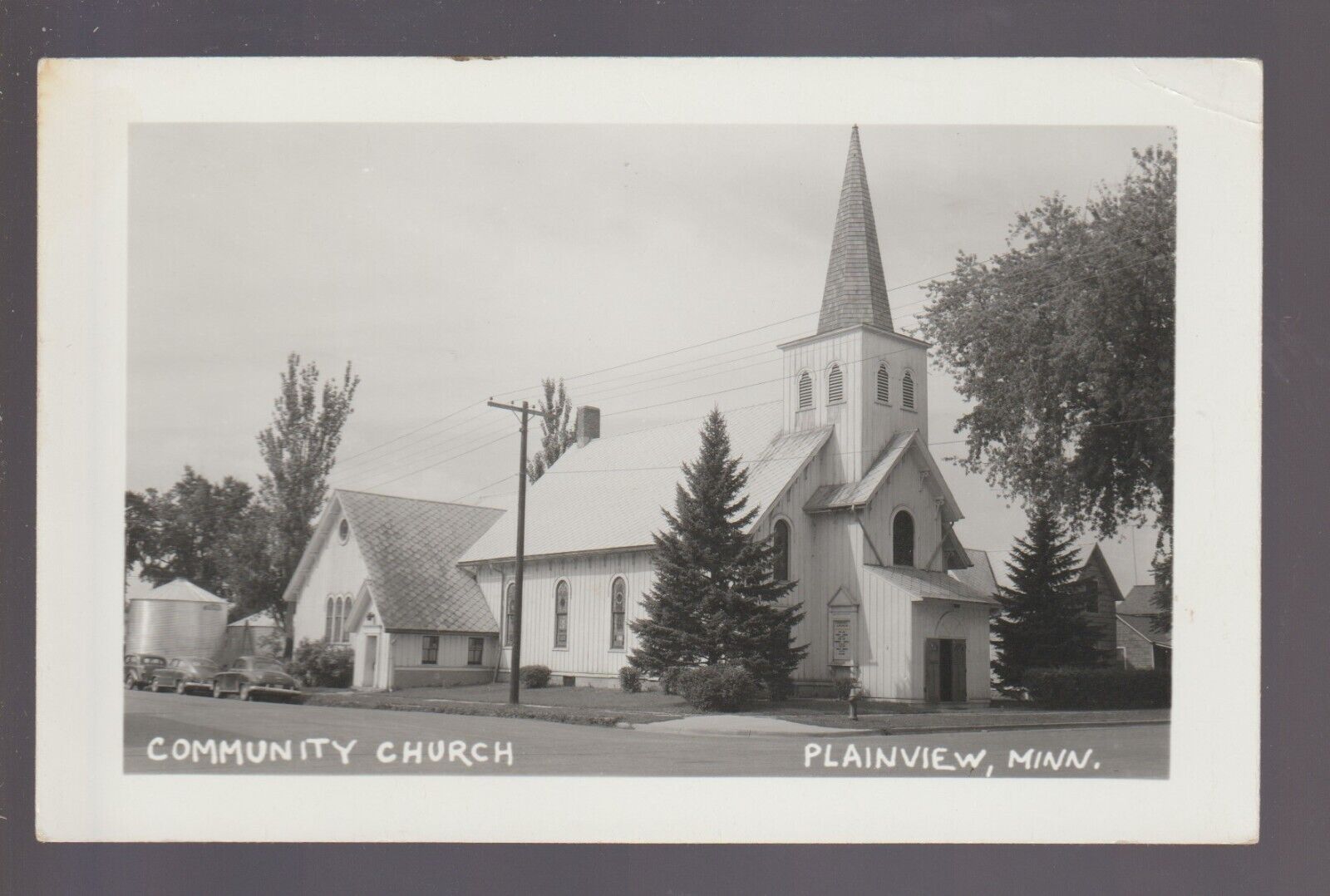 Plainview MINNESOTA RPPC c1950 COMMUNITY CHURCH nr Rochester Kellogg MN