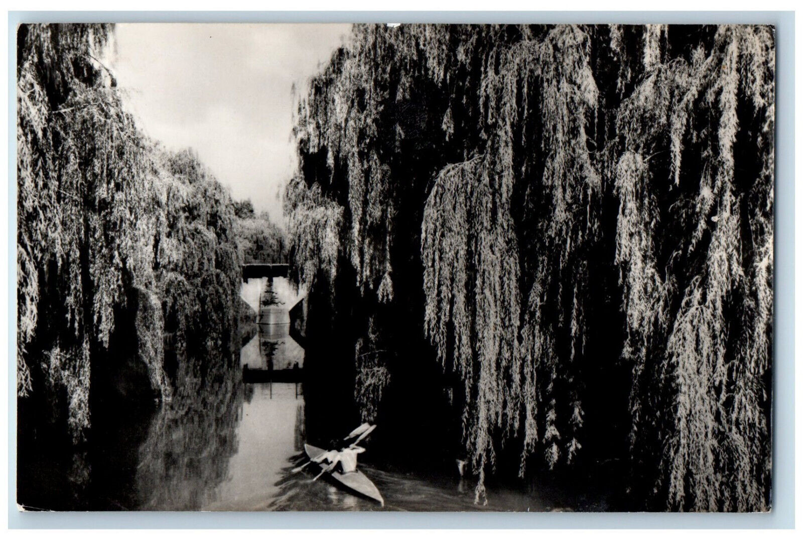 Gyula Koros-Part Hungary Postcard Boat Canoeing Scene 1922 RPPC Photo