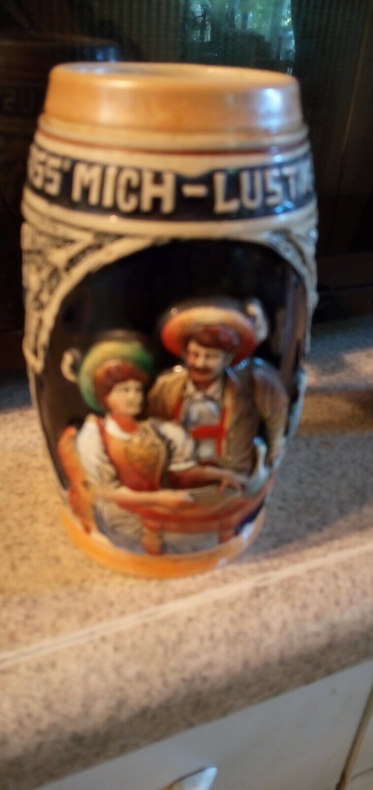  German Decorative Beer Stein No Lid, very colorful,  great condition. 