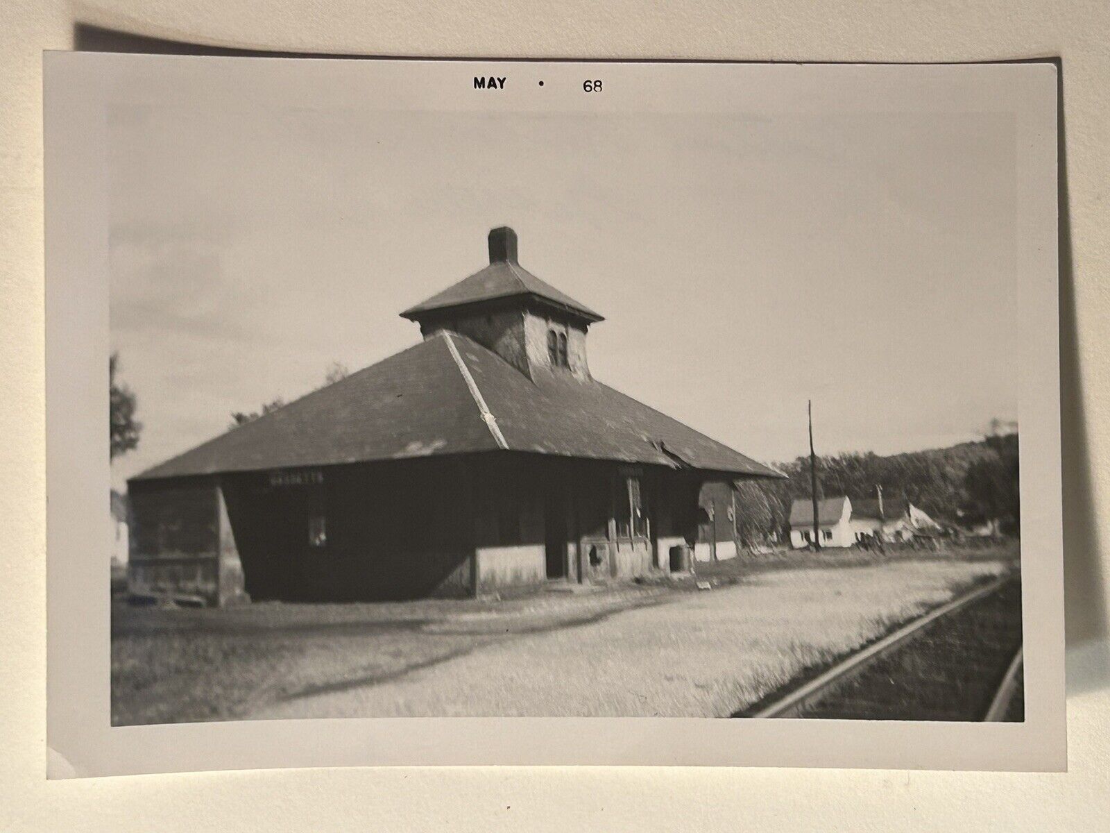Vintage photo Rutland Railroad train station Gasetts VT